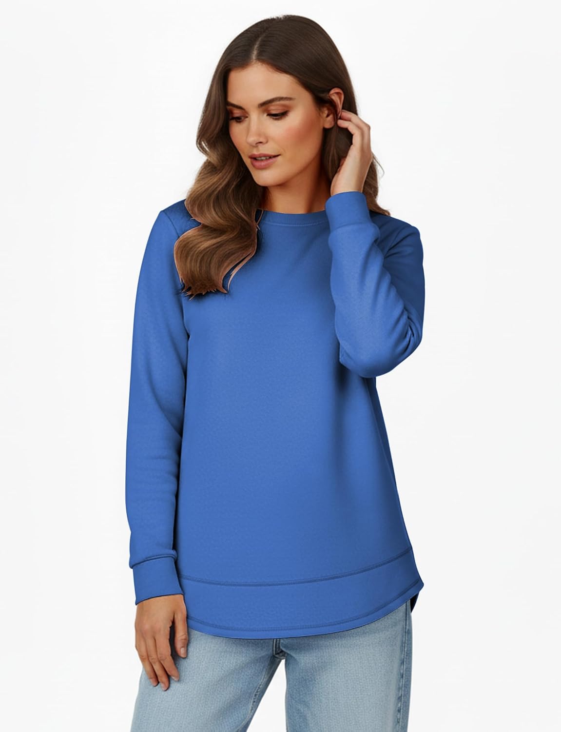 AURUZA Sweatshirt for Women Long Sleeve Crewneck Sweatshirt Women Causal Loose Fit Pullover Tunic Top Fall Clothes Shirts - Image 4