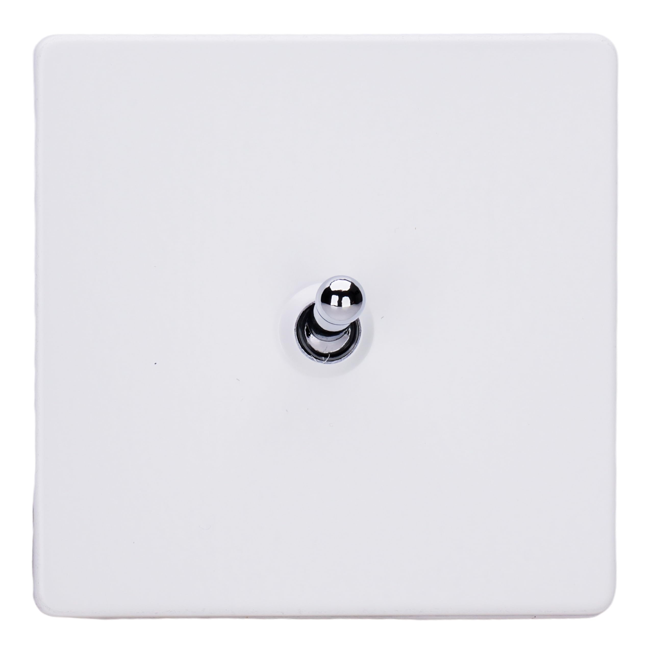 Switch Primed Toggle 10A 2-Way Screwless + Chrome Insert Varilight XDYT1S.PD