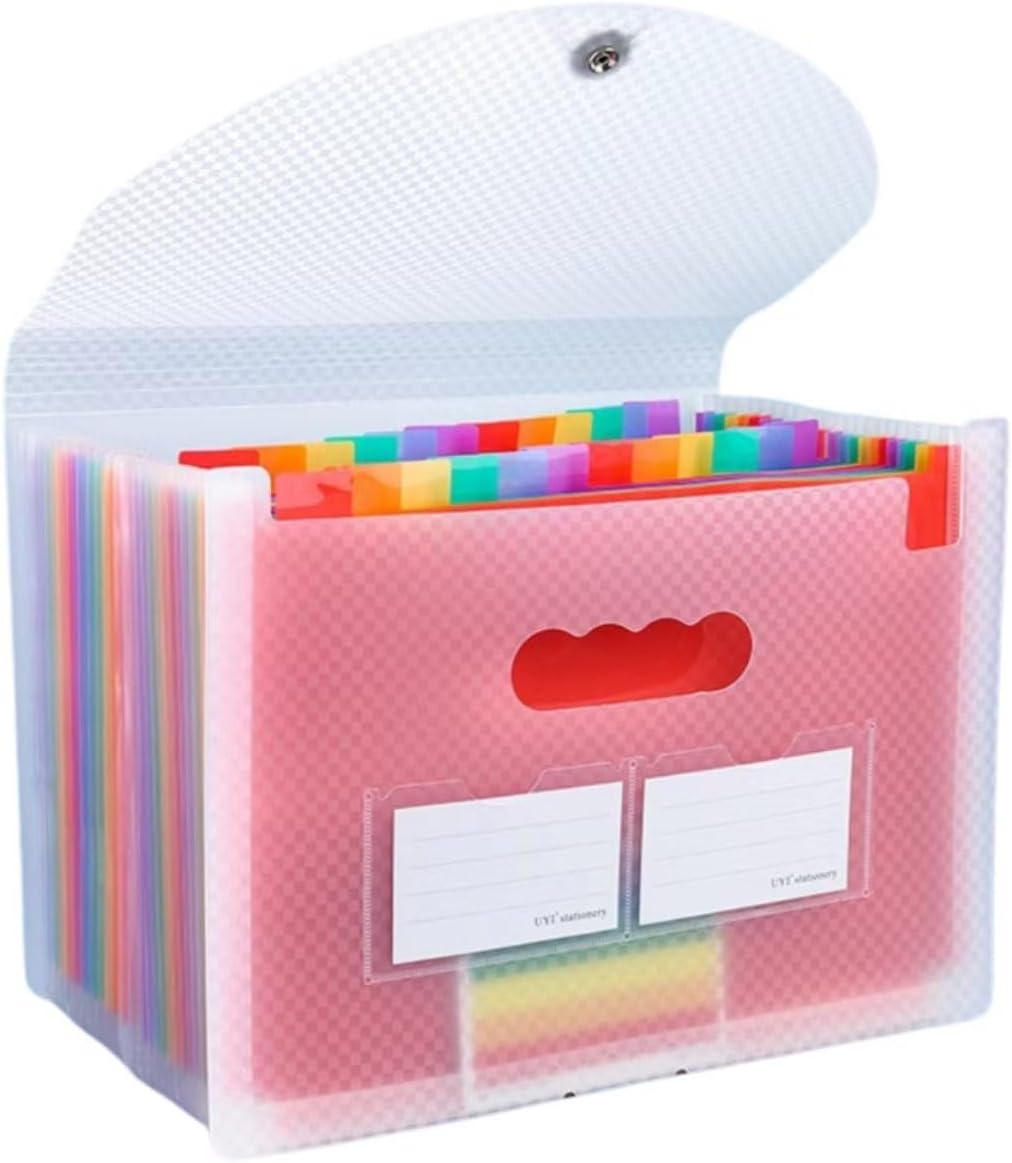 Transparent White A4/ Legal Size 13 Pockets Accordion File Organizer, Monthly Bill Receipt Tax Organizer, A4 Paper Document Organizer for Travel School Office Supplies 9.5" x 13"