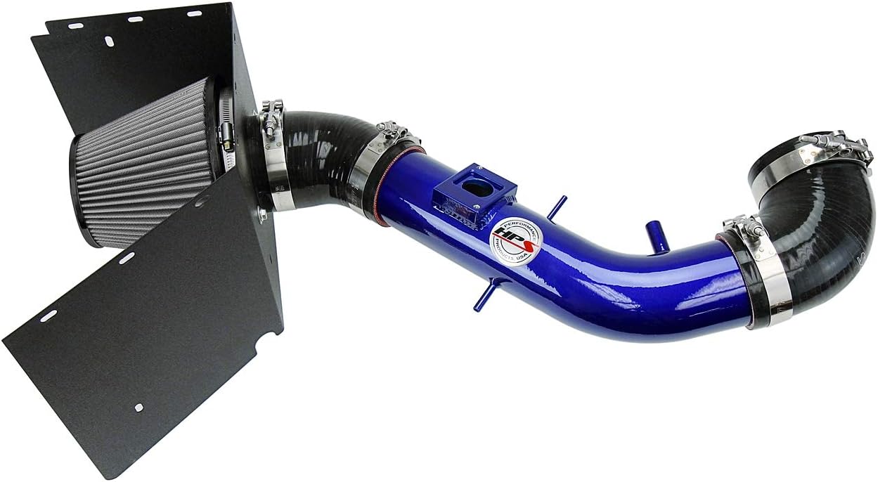 HPS Performance Blue Shortram Air Intake Kit + Heat Shield Cool Ram Compatible for 2003-2004 Lexus GX470 4.7L V8, 827-618BL