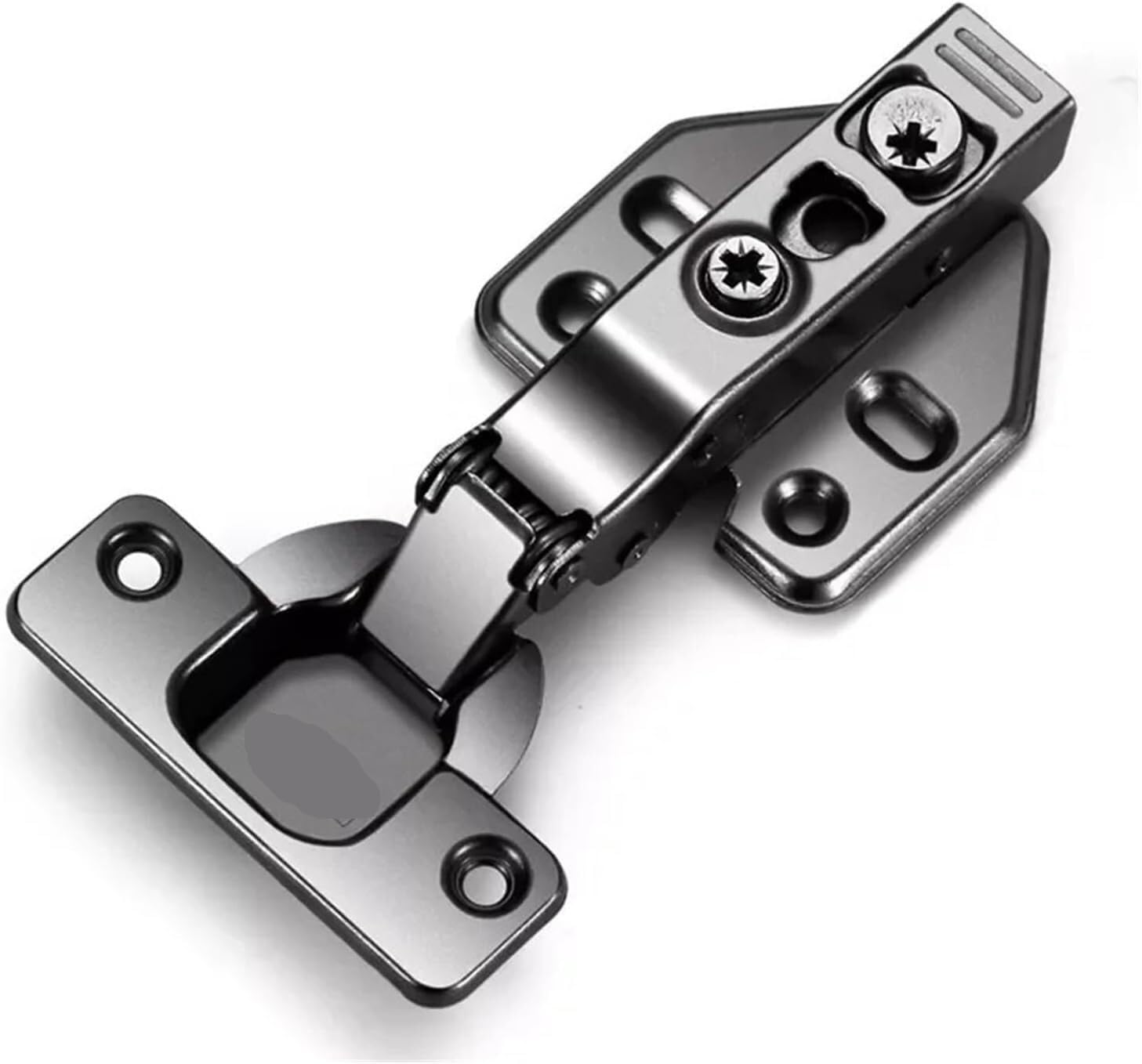 Kitchen Cupboard Wardrobe Door Hinges Soft Closing Mechanism Half Overlay Concealed Cabinet Hydraulic Hinge (Color : Big Bend Hinge)