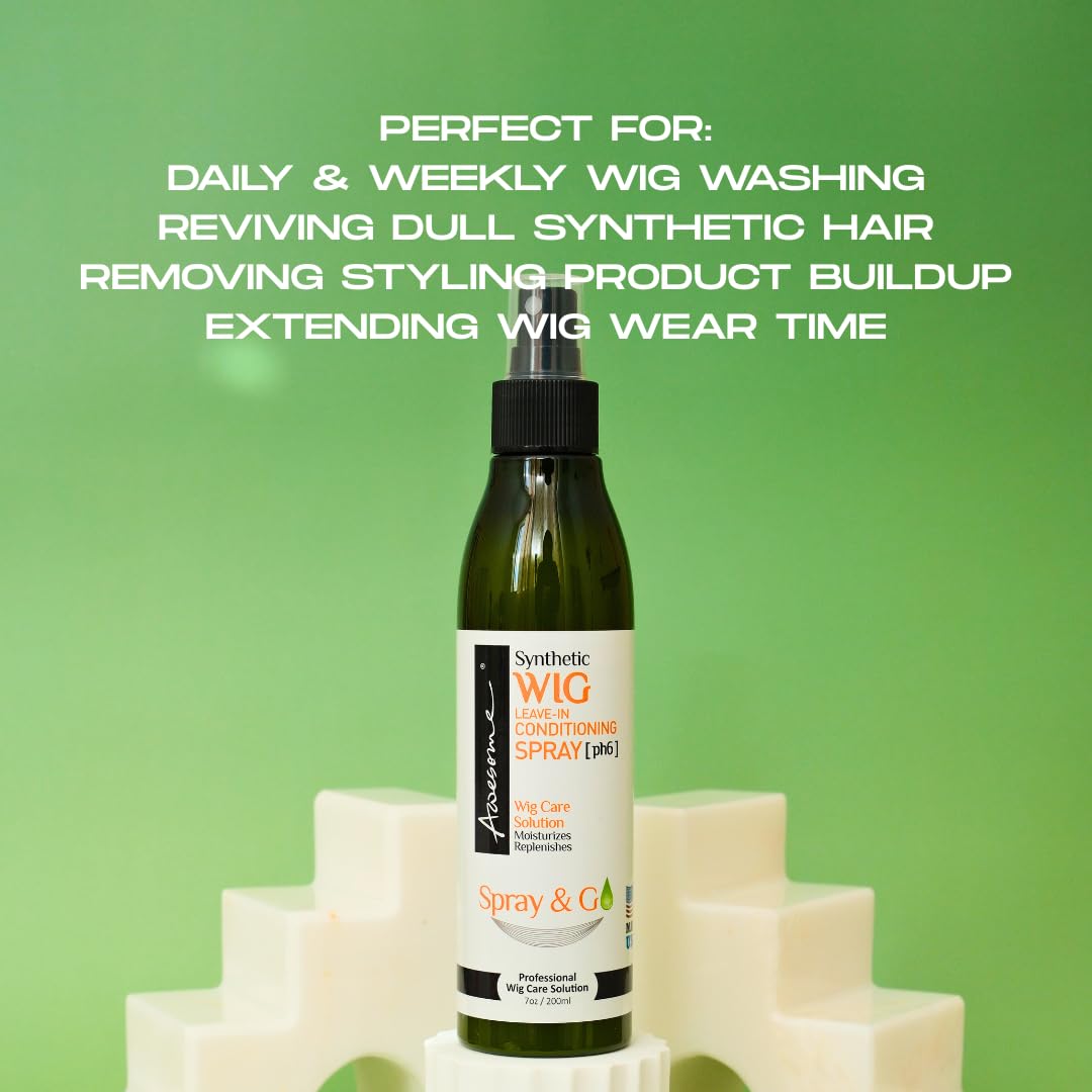 Awesome Synthetic Wig Shampoo and Leave in Conditioner Spray: pH6, Premium Set of 2, Revitalizes Synthetic Wigs, Contains Coconut Oil, 7 Fl Oz (Pack of 2)