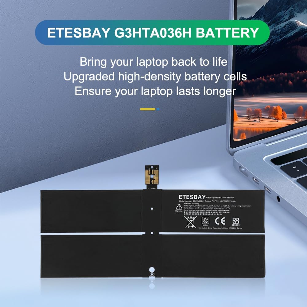 DYNK01 G3HTA036H Battery Replacement for Microsoft Surface 1st Gen Laptop 1769 2017, Surface Laptop 7.57V 45.2Wh 5970mAh image 2 of 8 B0CF9G1FBN