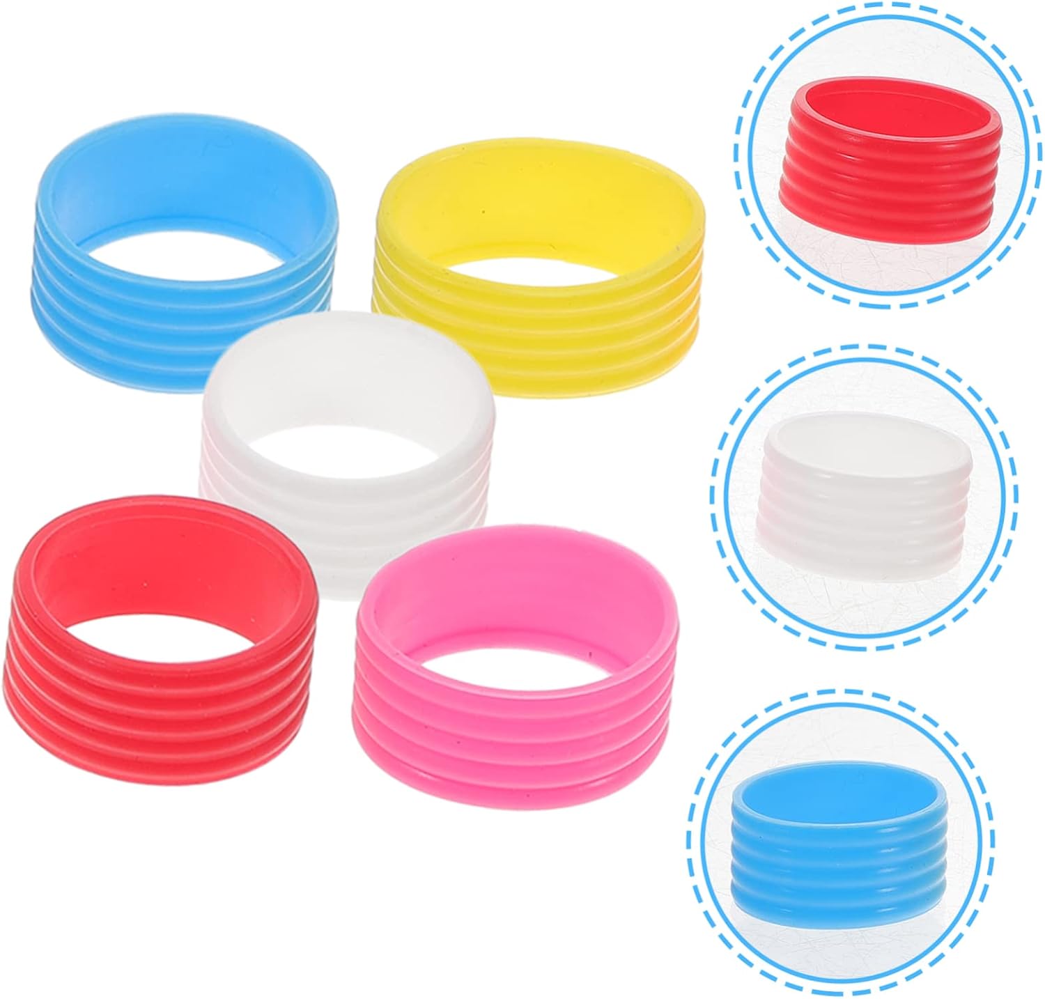 5pcs Tennis Squash Racket Overgrip Silicone Grip Bands Absorbent Soft for Hot Humid Days Random Color