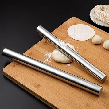 Ivory Çelik Oklava Paslanmaz Çelik Yapışmaz Döner Merdane Medium