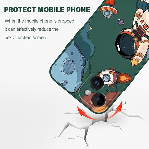 Miniatura 4 de LEECG Funda para iPhone 15, para iPhone 15, diseño creativo de lado de astronauta, silicona líquida, a prueba de golpes, suave, para niñas y niños,