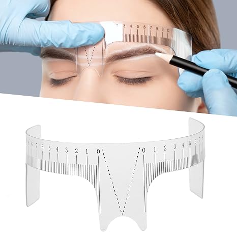 Eyebrow Ruler Plastic Portable Microblading Ruler Eyebrow Measuring Tool Transparent for Make-Up Eyebrow Shape (Nose Bridge Ruler A)