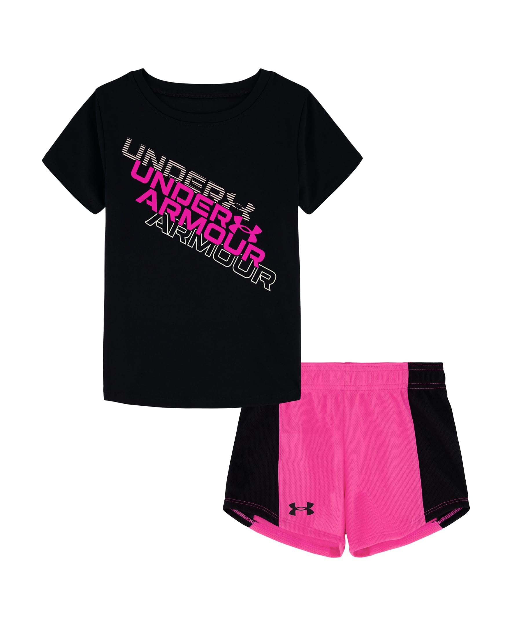 Under Armour Girl's 2-piece Short Sleeve Tee and Shorts Set, Lightweight and Comfortable