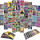Airison indie room astethic decor，50PCS Trippy Bedroom Wall Small Posters， Hippie collage...