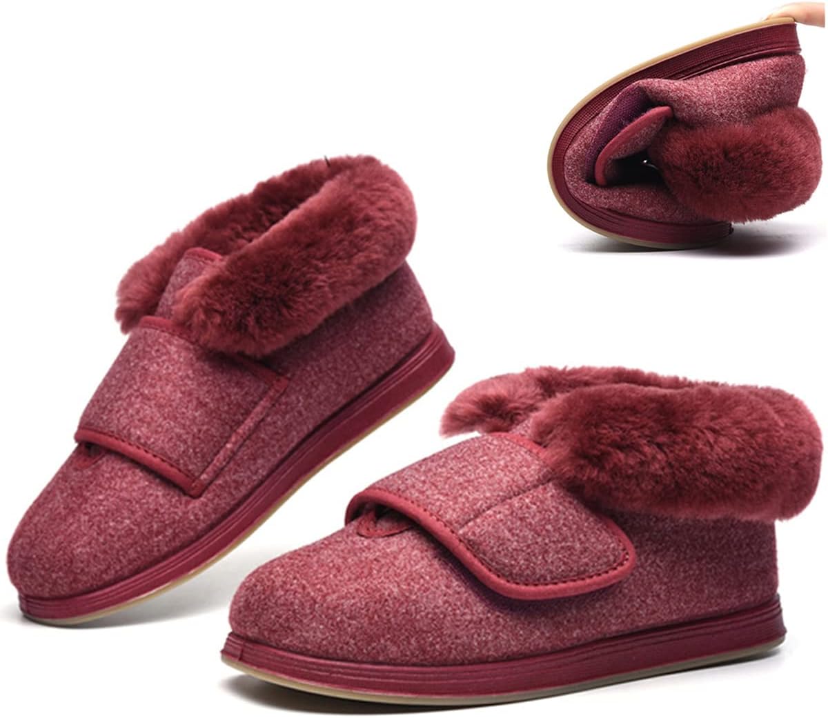 ルームシューズ 高齢者、メモリーフォームスリッパ、整形外科ワイドトゥ高齢者足腫れ足関節炎浮腫腫れ屋内屋外スリッパ