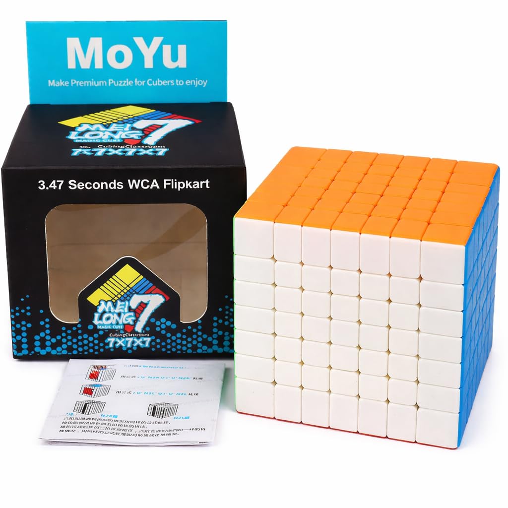 MoYu Meilong 7x7 Speed Cube, Stickerless Magic Puzzle, Smooth Turning, Anti-Pop Design, Brain Teaser for Kids and Adults-image-38