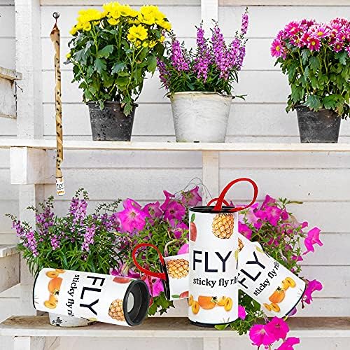 Hywean 20 Pack Fly Traps Paper Fruit Fly Sticky Rolls With Strong Adhesive, Fly Catcher Ribbon Environmentally Friendly for Indoor and Outdoor