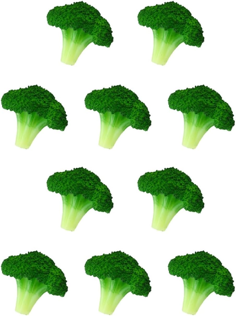 Cabilock Lifelike Broccoli Ornament Set 3.15X2.36X3.15 Inches Realistic Artificial Broccoli Crowns for Home Decor Photography Props Display Fake Veggies