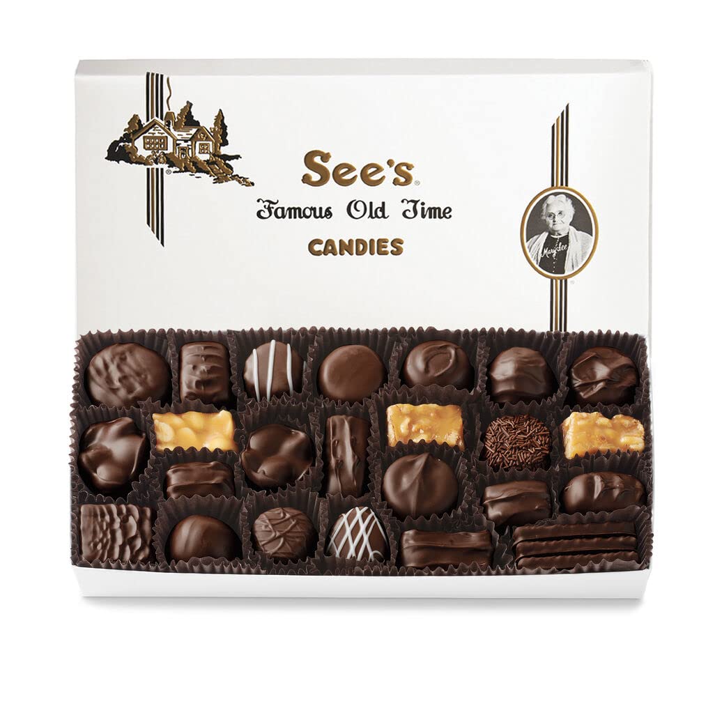 See's Candies Dark Chocolates (1 Pound (Pack of 1), Lavender Gift Wrap)