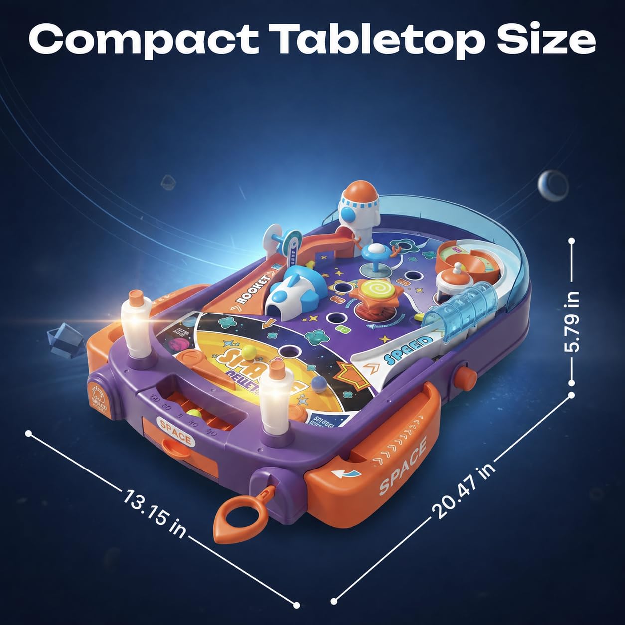 Máquina de pinball espacial (con luz y música)