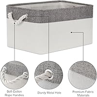 Vista 7 de Cesta de organización y almacenamiento para organizar, paquete de 4 cubos grandes de almacenamiento de tela de 16 x 12 x 8 pulgadas, canastas