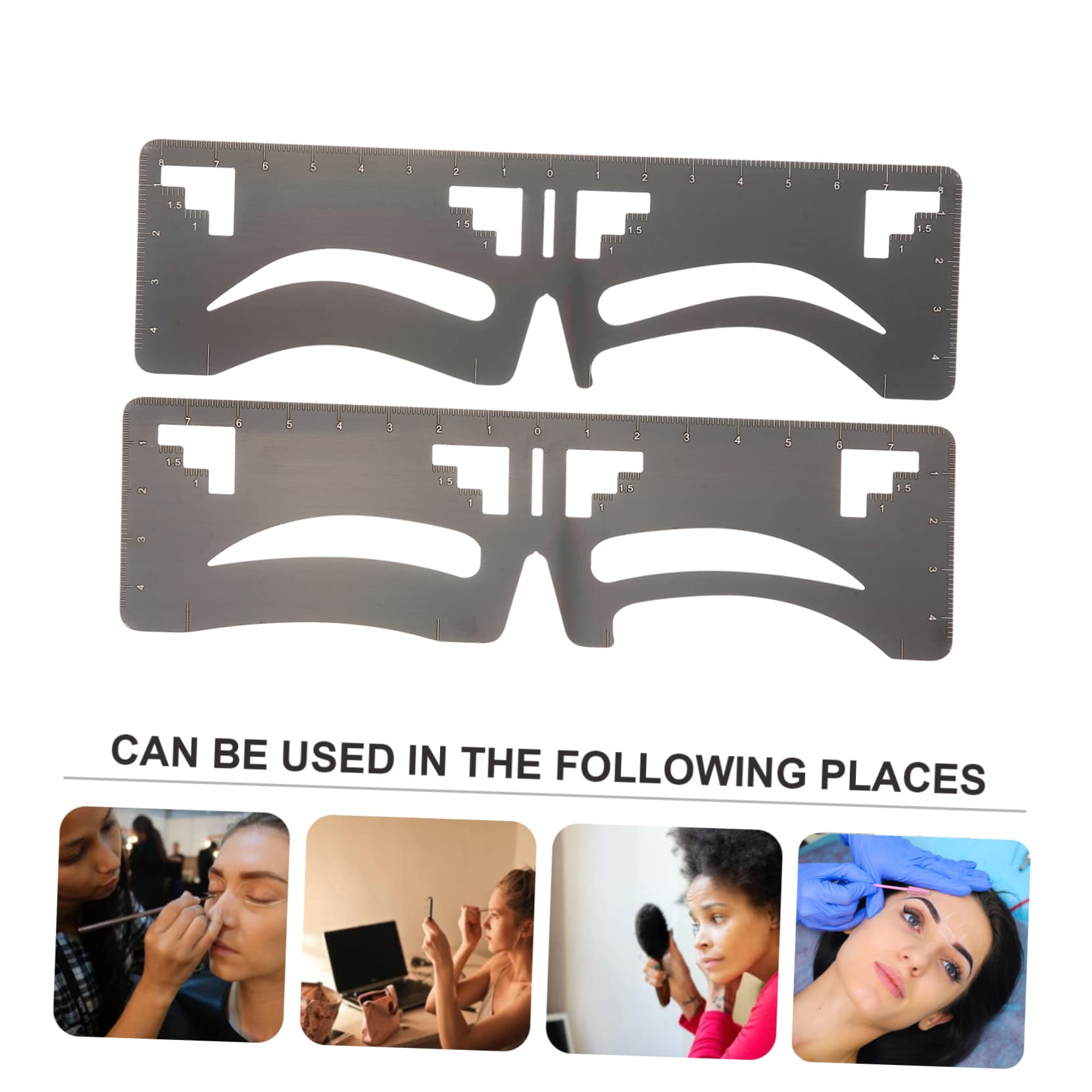 POPETPOP 8pezzi Ruler Per Sopracciglia Acciaio Inossidabile Guida Per Tracciare Sopracciglia Strumento Di Makeup Per Donne e Ragazze Design Facile e Pratico
