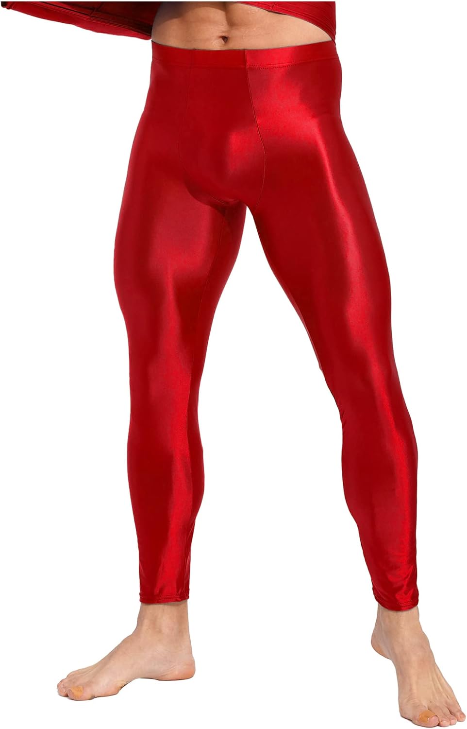 Freebily Men's Compression Tights Leggings Yoga Running Sports Workout Baselayer Ice Silk Pants