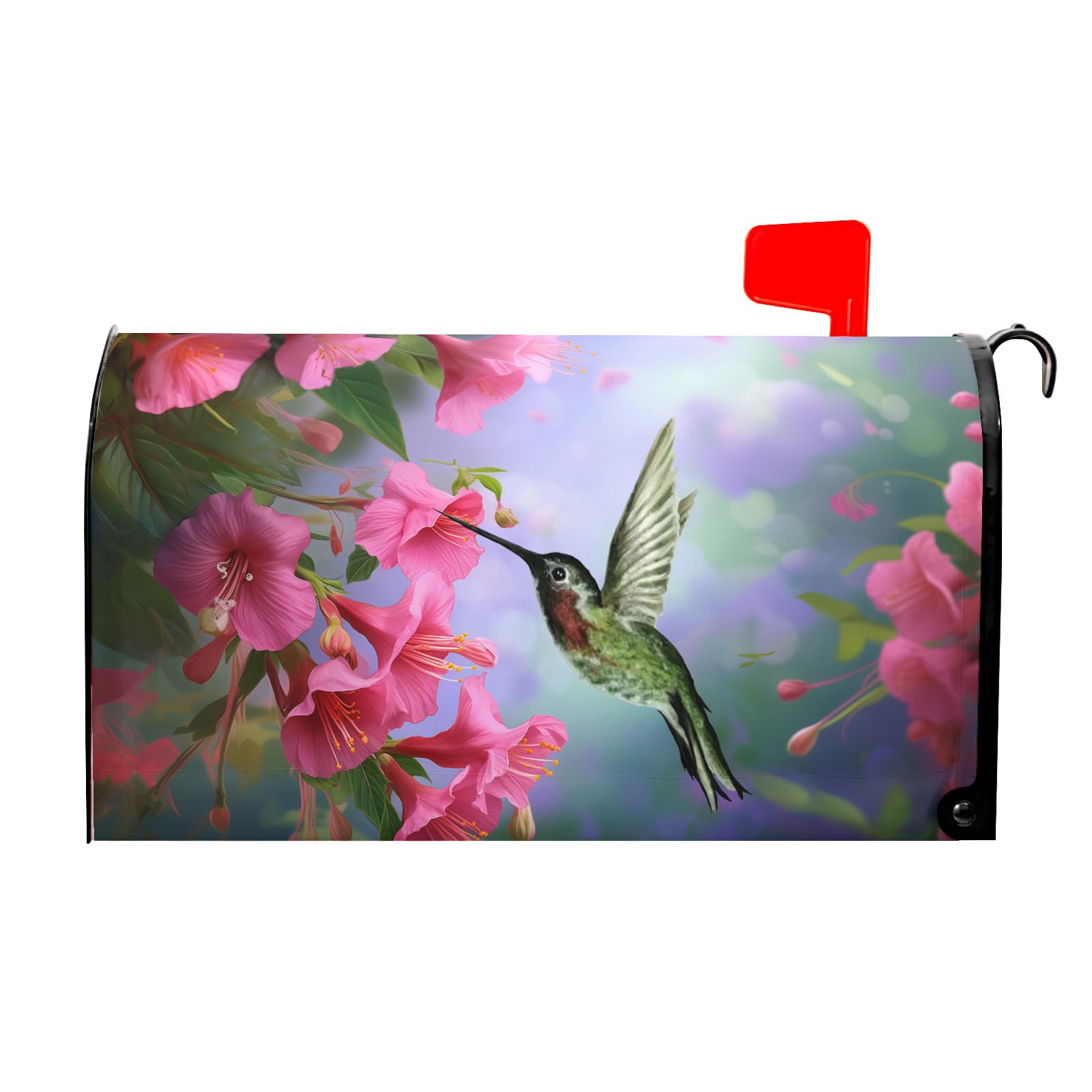 Flowers Magnetic Mailbox Cover - 18 x 21 Inch Bird &amp; Floral Design - Spring/Summer Mailbox Wrap