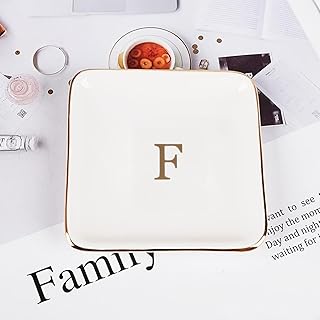 Ceramic Plates With Letter F, Milky White Kitchen Plates,Kitchen Dinnerware & Accessories For Wedding Gifts Souvenirs Housewarming Gifts Birthday Gift