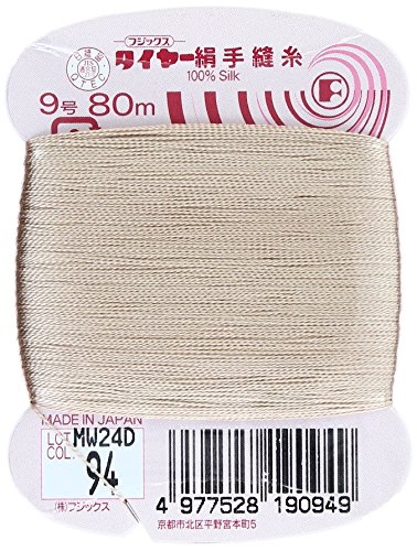 Thread soie cousu main Fujix Tire No. 9 offrant glisse parfaite et haute résistance, 80m col.94