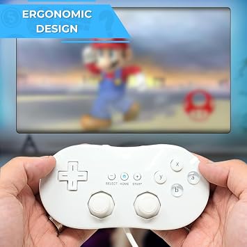Old Skool Classic Controller Compatible with Wii and WiiU White | Compatible With Wii U, Wii, Controller Accessory, White