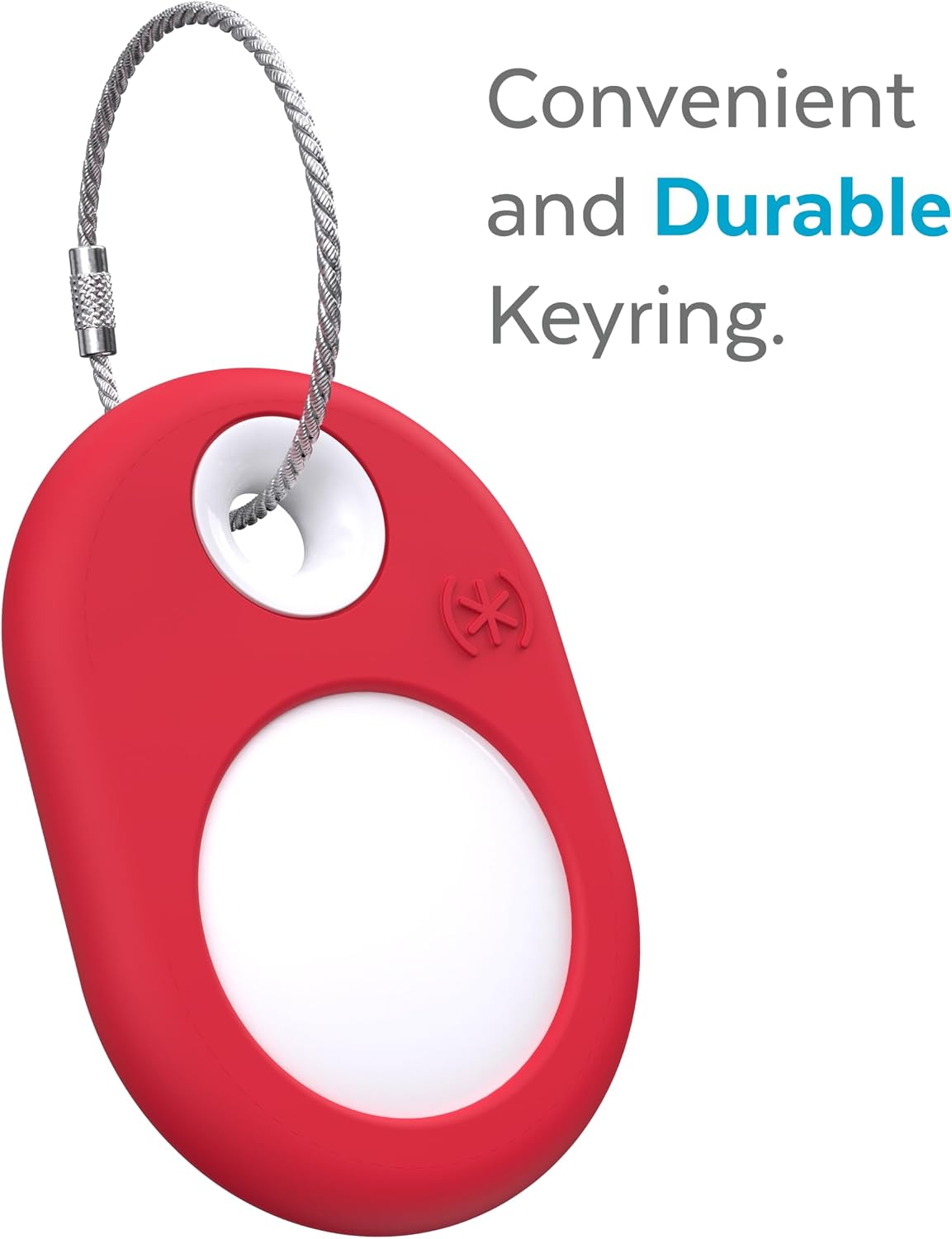 Speck Products Presidio SiliRing AirTag Holder, Unreal Red/White