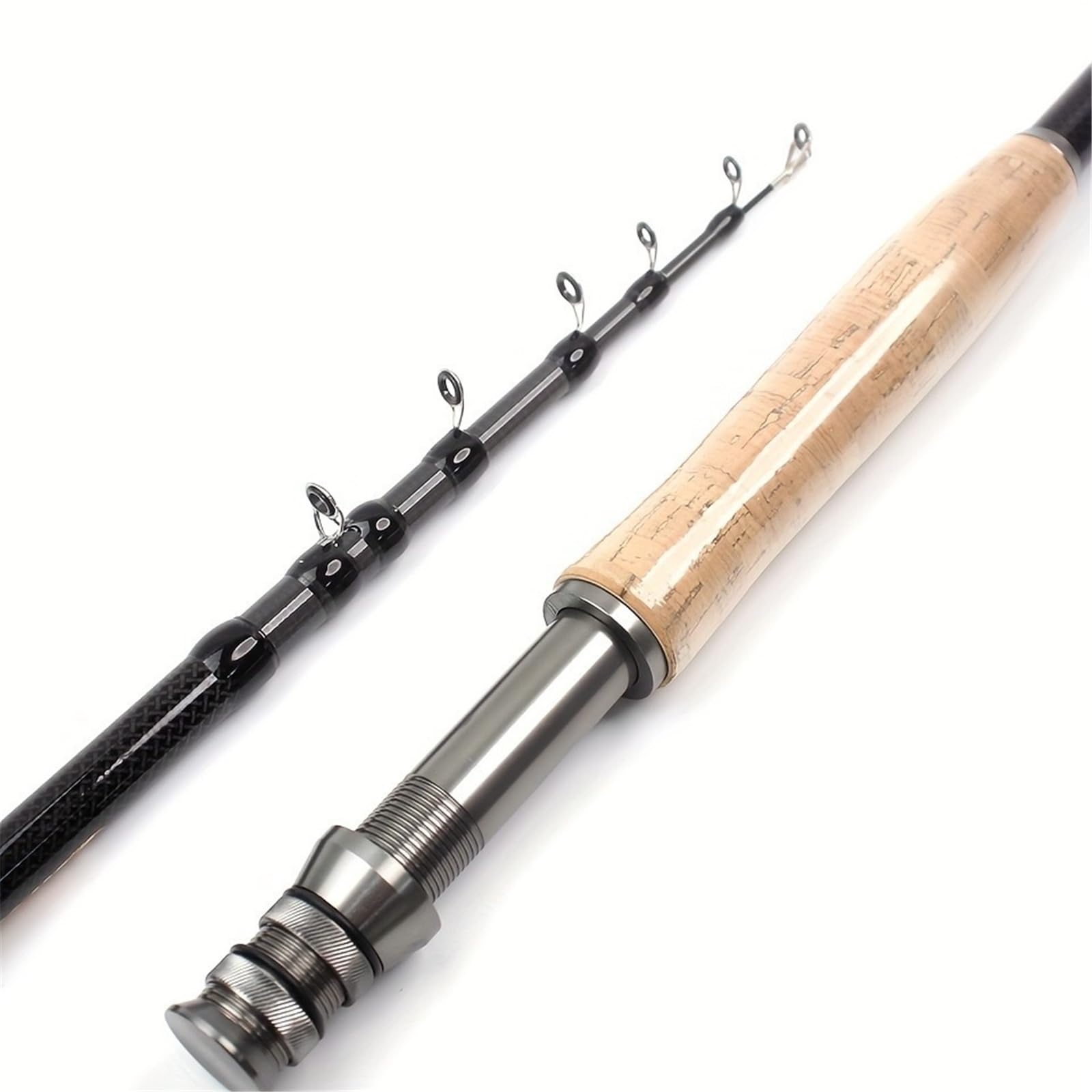Modello 027 2.1M 2.4M 2.7M 3.0M canna da pesca a mosca telescopica portatile in carbonio ultraleggero canna da pesca a mosca ad azione rapida manico in sughero attrezzatura da pesca(2,7 milioni)