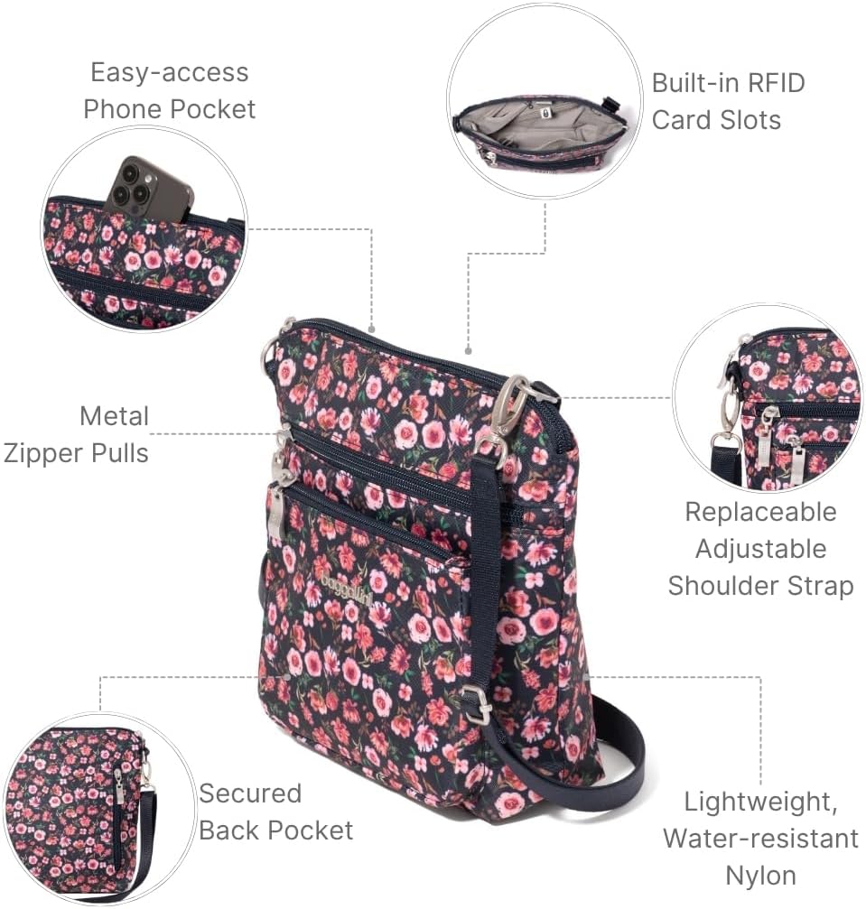 Baggallini Modern Pocket Crossbody Bag for Women, 8.5"x8.5" Handbag Purse with RFID, Lightweight Water-Resistant - Image 4