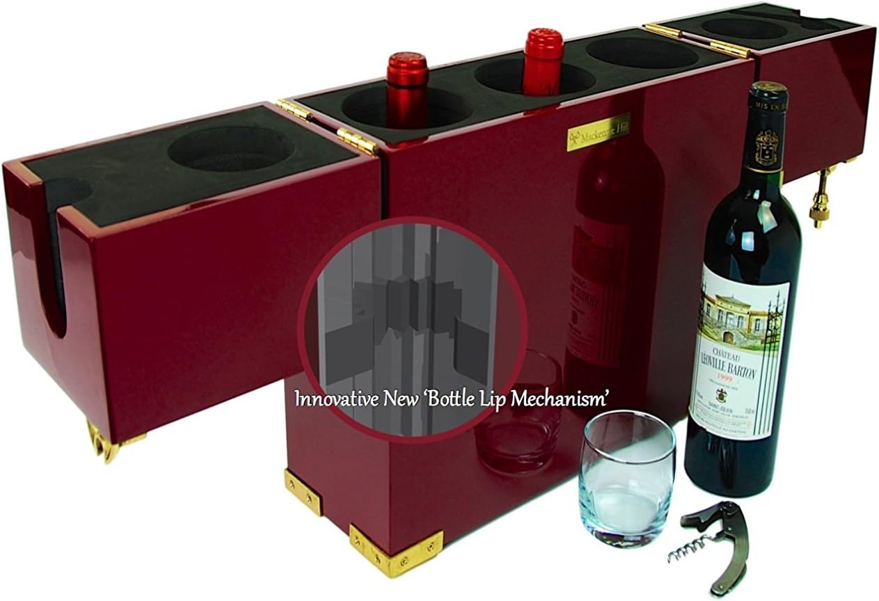 Champagne and Wine Cooler (3 Bottle) with Glasses and Bottle Opener (Blue)