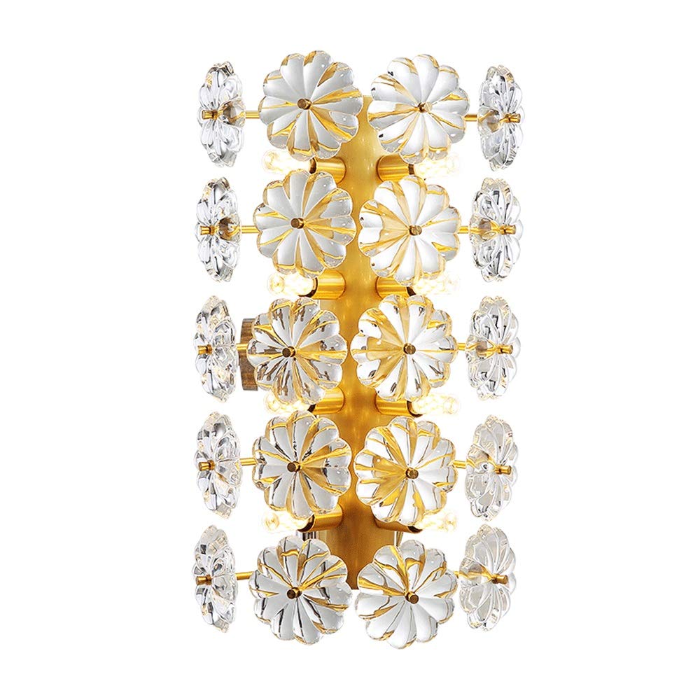 HPTHLY Wall Mounted Light Simplicity Indoor Wall Light Crystal Wall Lamp 8 Lights Fixtures Brass Lighting G9 For Bedroom Corridor Stairs Bathroom Indoor Lig