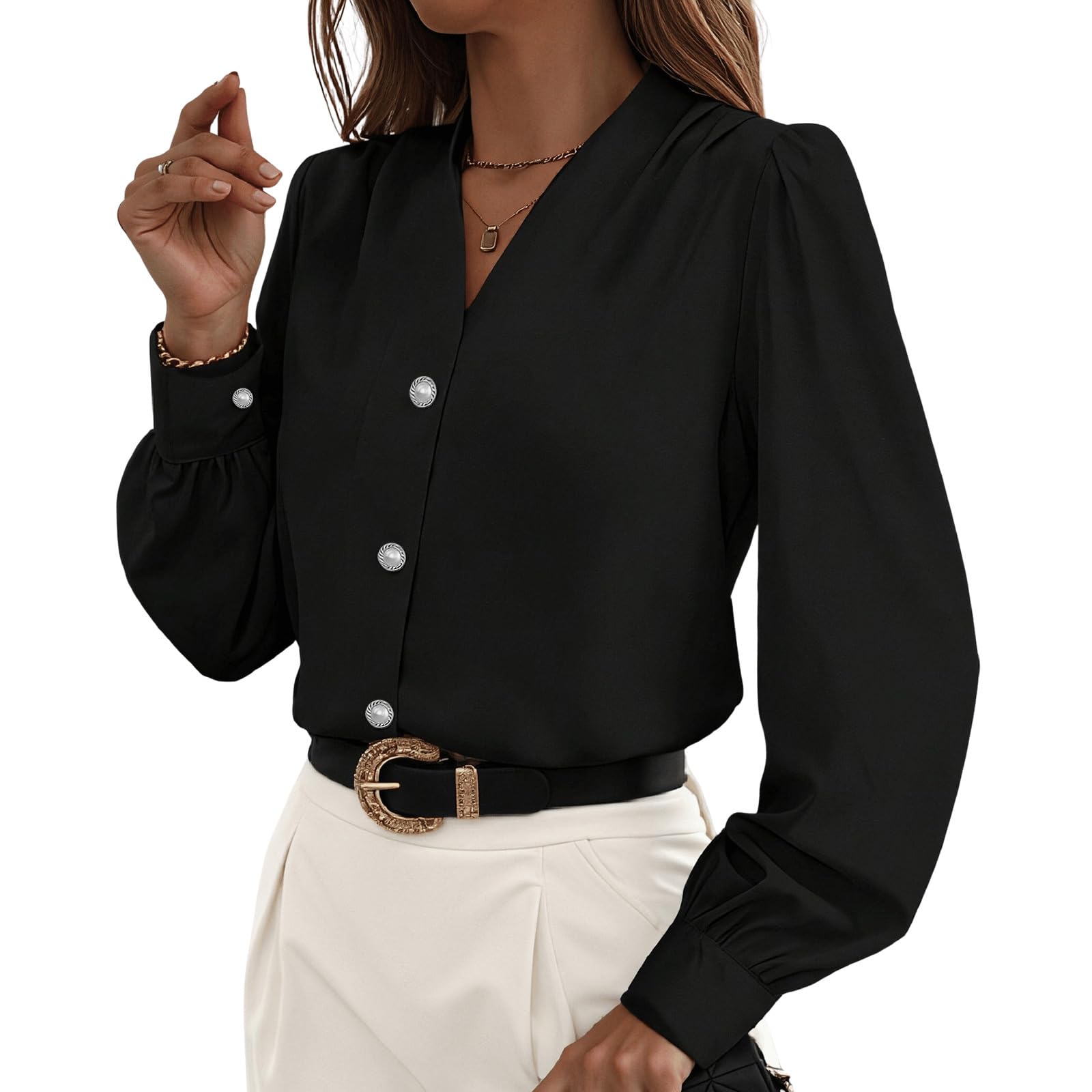 Gettalocky Women Formal Dresses Button Down Shirt Business Casual Blouse | Soft Fabric,Pe…