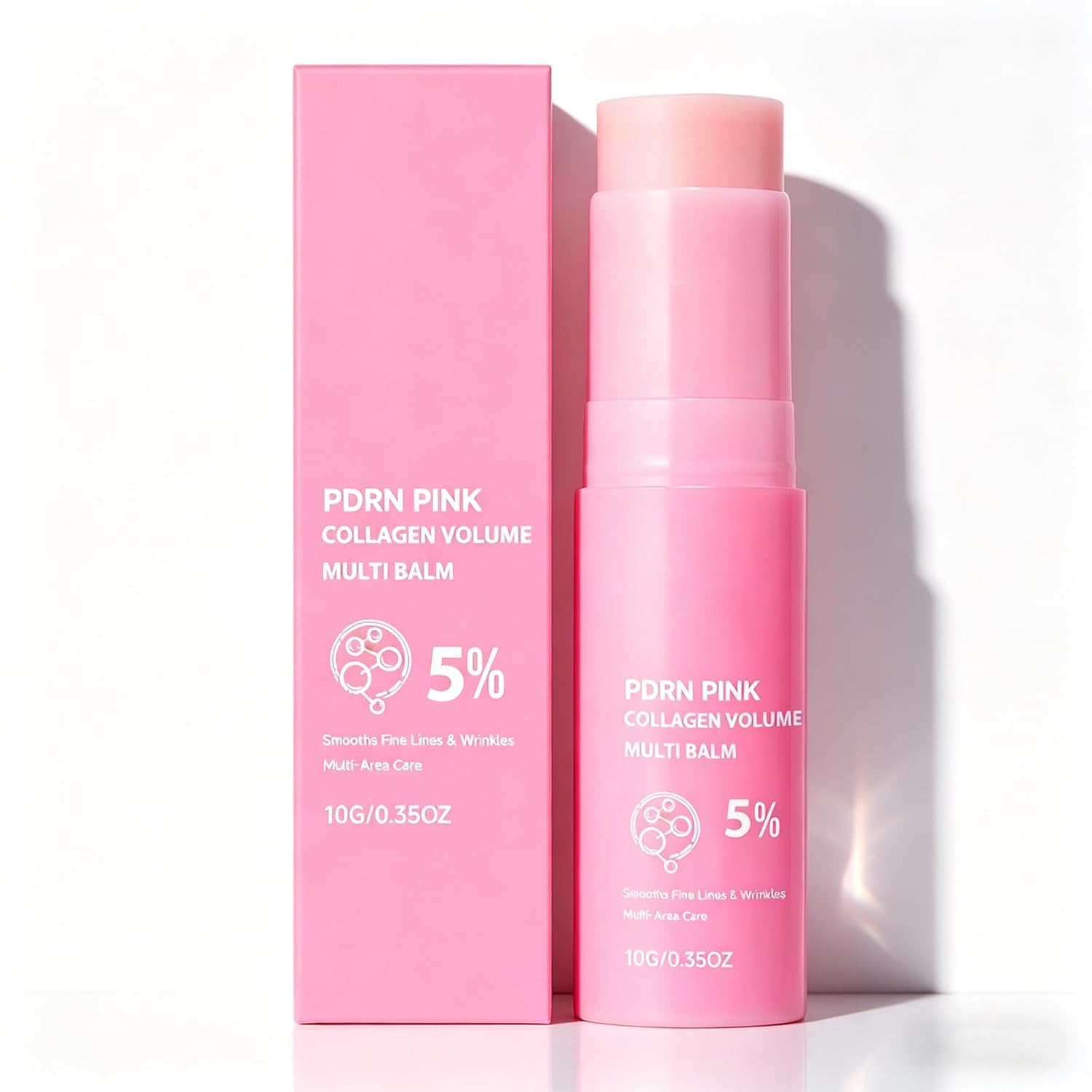 PDRN Pink Collagen Volume Multi Balm Stick | Collagen Balm for Under-Eyes, Neck, Forehead | Hydrating Firming Care for Daily Skincare Routine | Korean Skincare (1Pack)