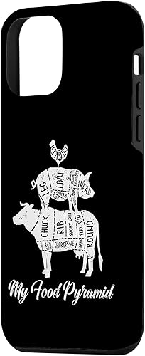 Miniatura 2 de iPhone 12 mini My Food Pyramid Cow Pig Chicken Funny Carnivore Meat Eater Case
