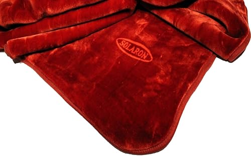 Miniatura 8 de SOLARON Queen Size 78" x 94" Manta de visón coreano sólido Borgoña