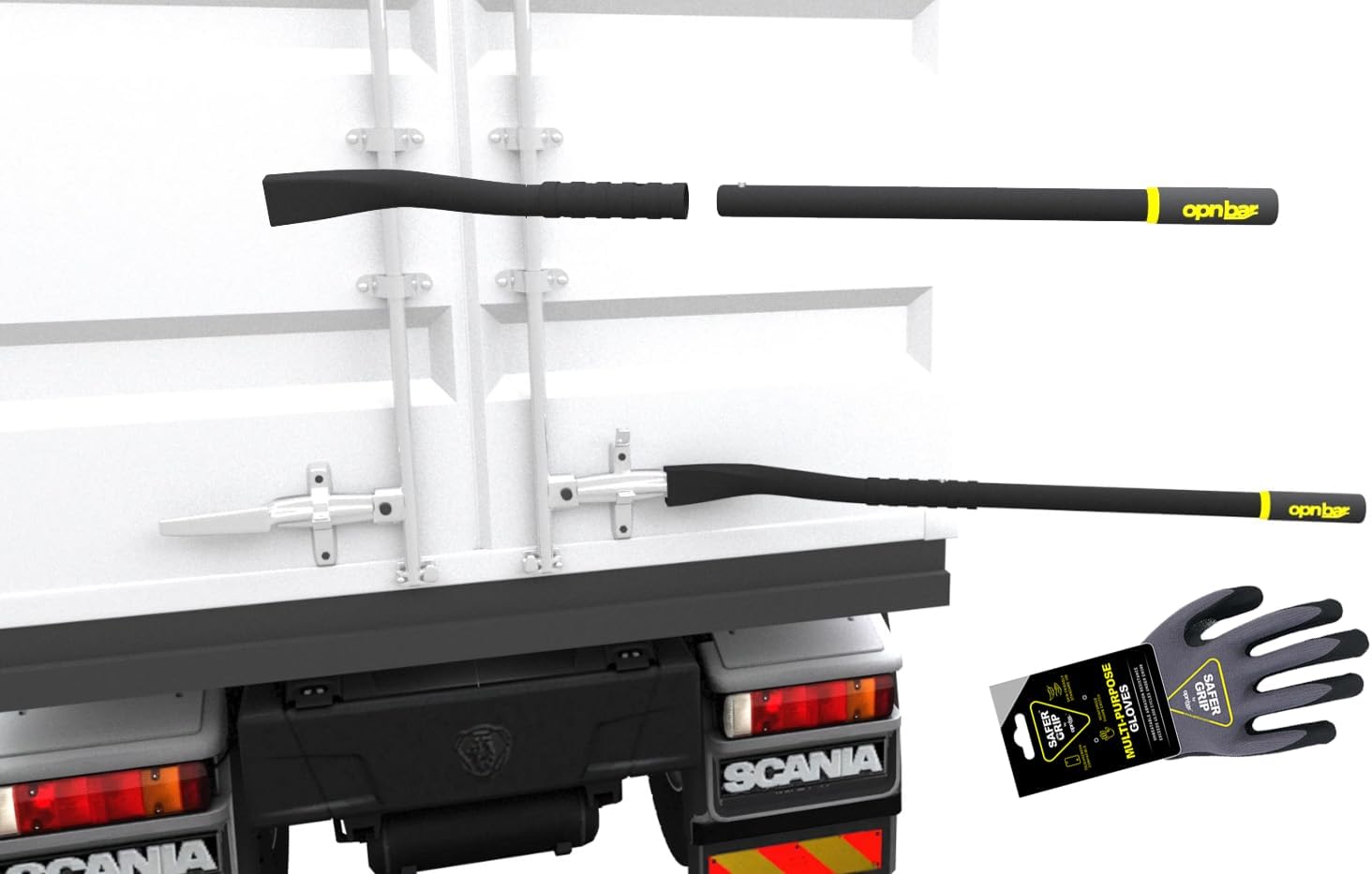 OPNBar Cheater Bar with Detachable Extension (Short Handle Version) Version 4 with SAFER GRIP Gloves