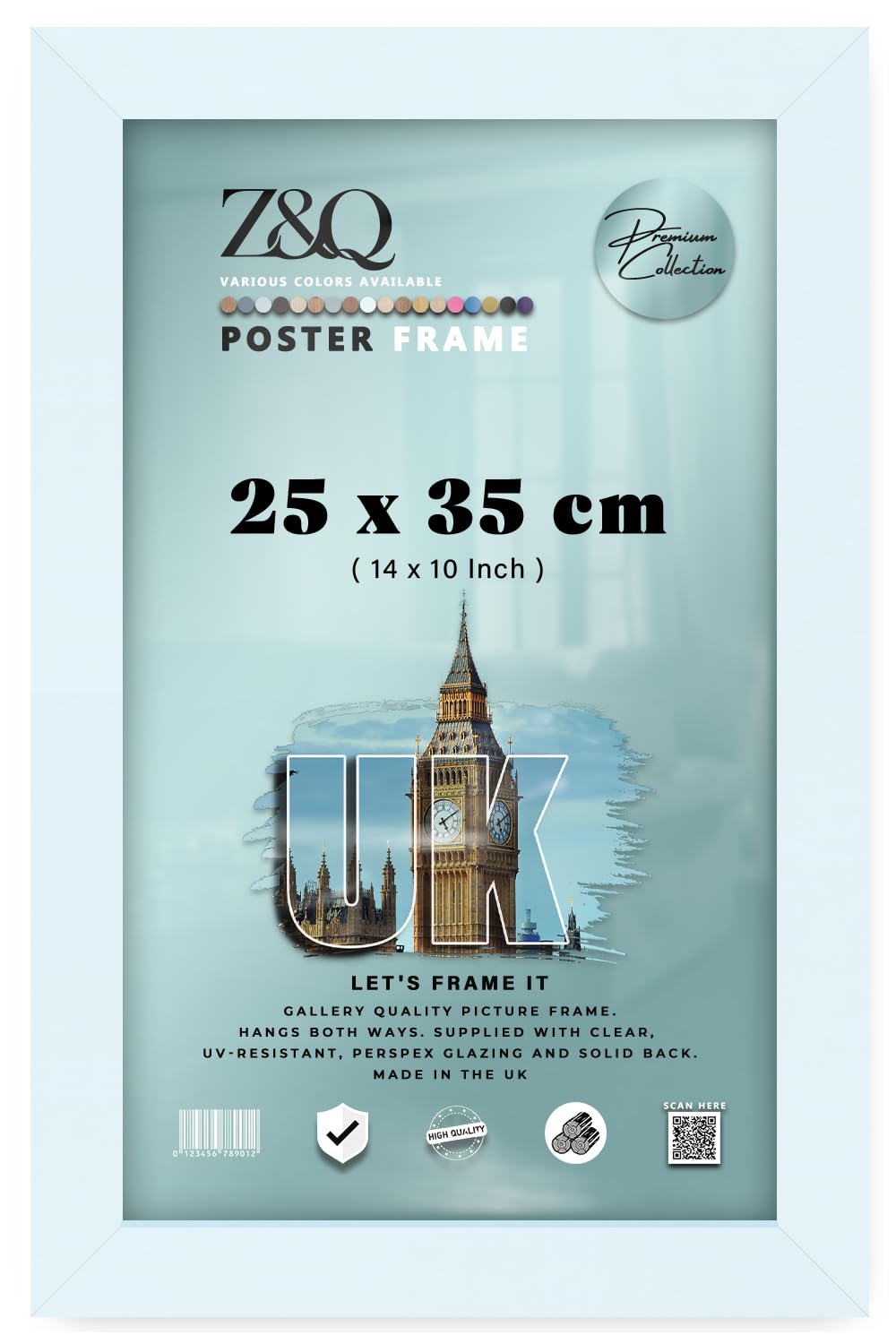 Z&Q - Strong MDF Wood (25 x 35 CM) Poster/Picture Frame | Home Décor 14 x 10 Inch Wall Gallery and Art [ White ]