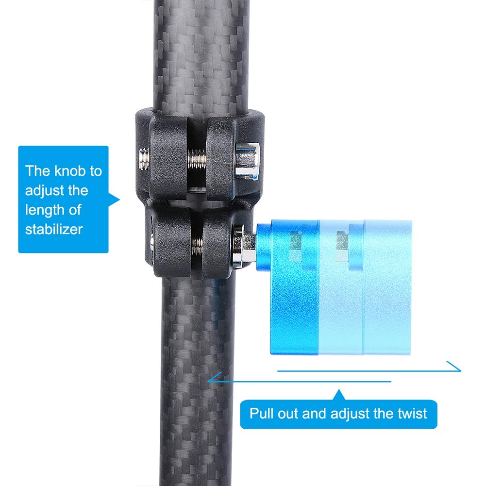 Akozon Estabilizador de Cámara Fibra de Carbono Ajustable 38,2 a 60cm