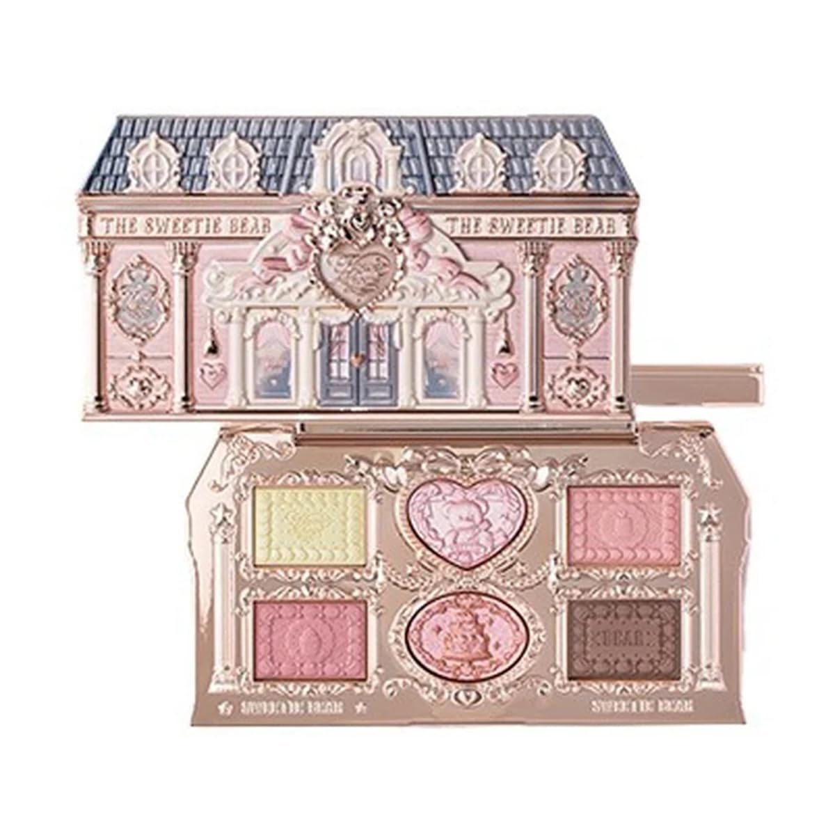 Flower Knows Sweetie Bear 6-Color Eyeshadow Palette Highly Pigmented Long-Lasting Eye Makeup (C02) - C02