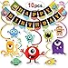 Produktbild CATLXC Monster Party kindergeburtstags Deko, Monster Hängedekoration Spiralen Girlande und Happy Birthday Banner für Jungen Mädchen Kinder Geburtstags Dekoration