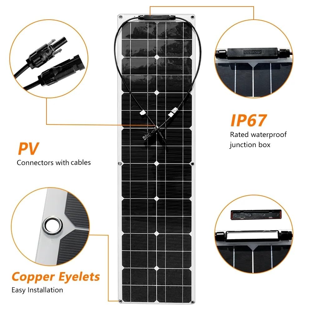 Ensemble de panneaux solaires 2 x 400W avec régulateur de charge (10A) 2 x 400W panneaux solaires monocristallins flexibles pour charger la batterie 18V batterie de voiture camping-car,4x200