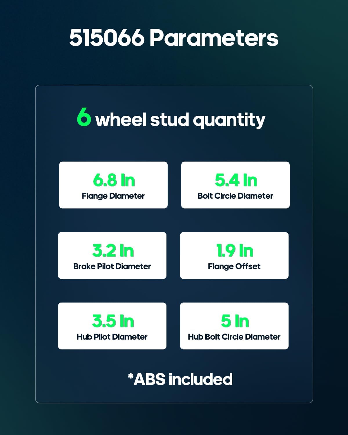 SCITOO 515066 Wheel hub Assembly Bearing and Wheel Hub Set Fits 2004-2007 for Infiniti QX56 Front Hub Bearing with 6 Lugs