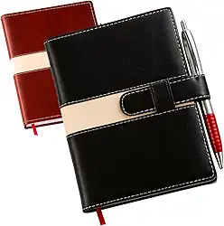 Agenda 2026 Diária | Planner Executivo Capa Dura em Couro Sintético | Caderno de Anotações para Trabalho, Escolar e Organização (Preto)