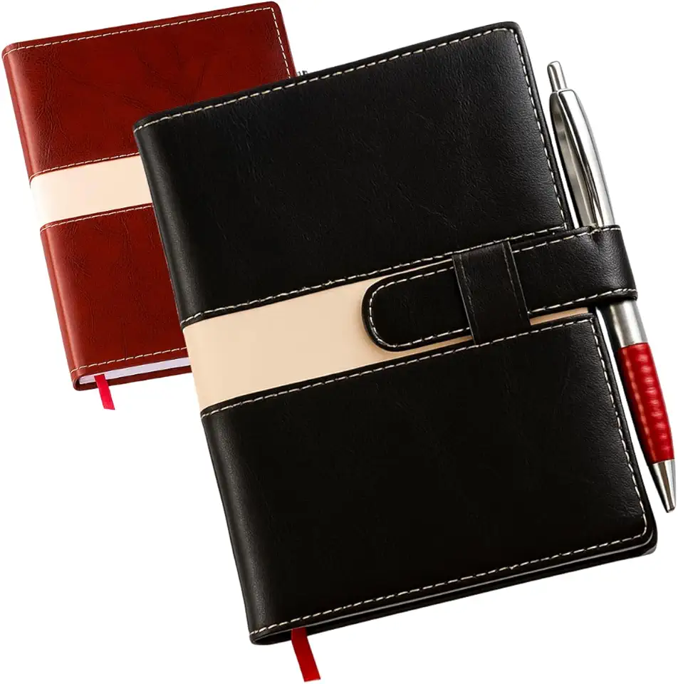 Agenda 2026 Diária | Planner Executivo Capa Dura em Couro Sintético | Caderno de Anotações para Trabalho, Escolar e Organização (Preto)