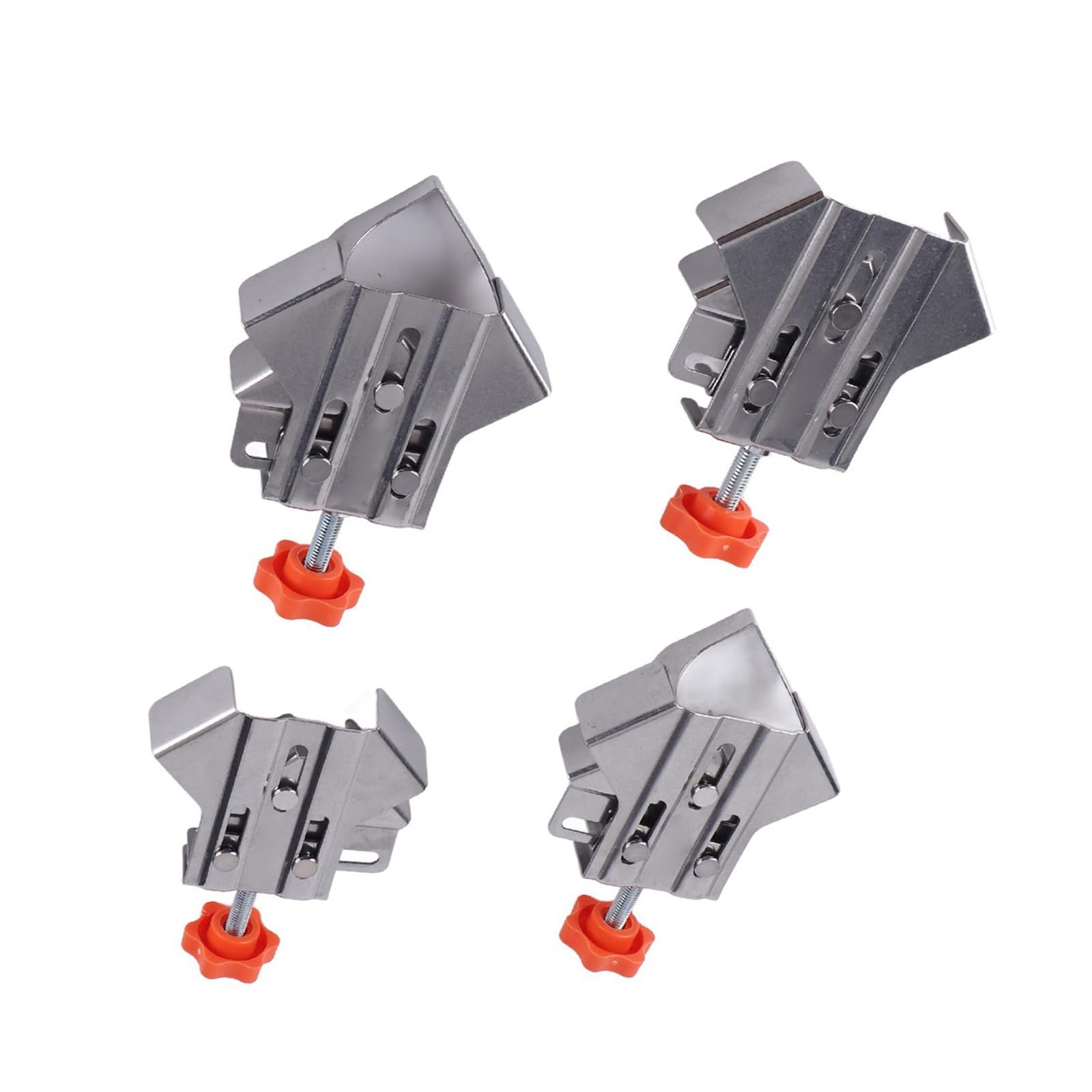 Kalttoy Multicolor 4Pcs Steel 90 Degree Right Angles Clamps Adjustable Jaw Tool With Rotating Grip For Woodworking Welding Cabinet Assembly Steel Right Angles Clamp