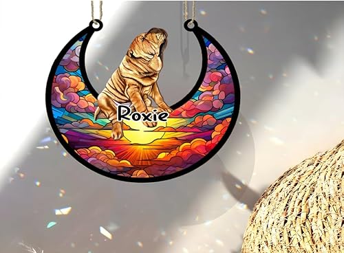 Vista 181 de LOVELYPOD Adorno de Navidad personalizado de perro pastor alemán, atrapasoles conmemorativo, adorno de Navidad de pastor alemán con nombre, pérdida