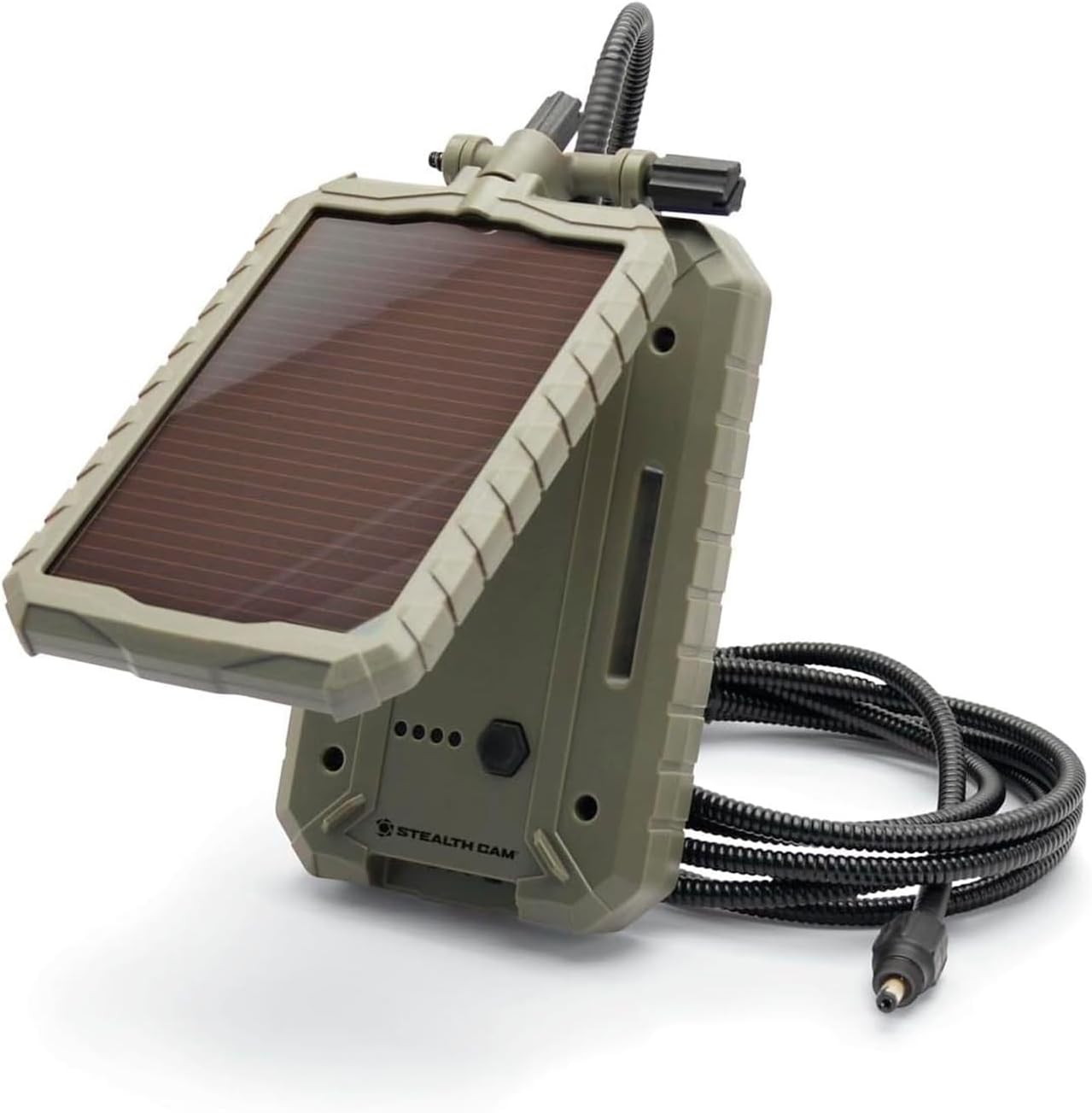 Stealth CAM Durable Sol-Pak Solar Battery Pack, 12V Solar Power Panel, Rechargeable Battery & 10ft Insulated Cable, Compatible with All Wireless/Cellular Trail Cameras - 3000 mAh