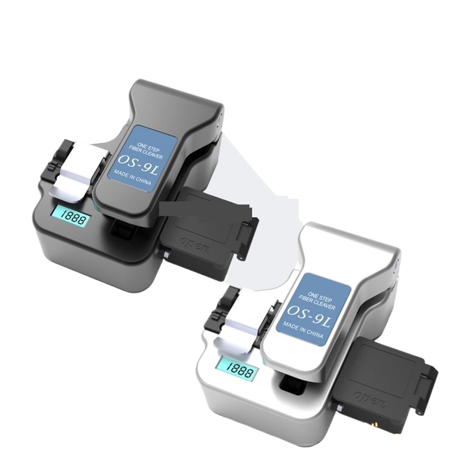 Optischer Faser-Cleaver OS-9L Optische Faser Cleaver einen Schritt Schneiden Digitale Zähler 50000 Mal Cleaves Automatische(Gris)