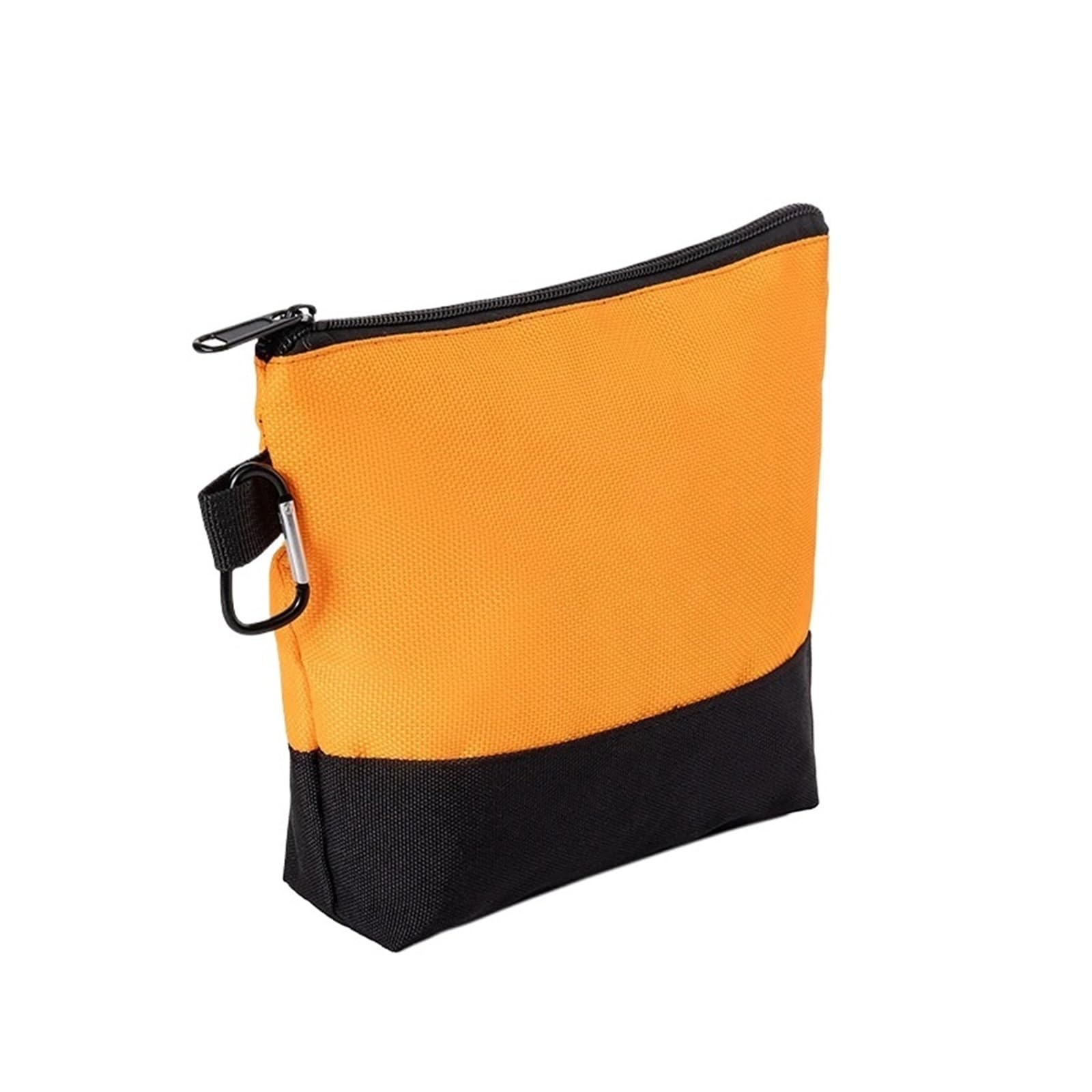 Sac de rangement d'outils orange 21.5x16.5x6 cm avec fermeture éclair et mousqueton