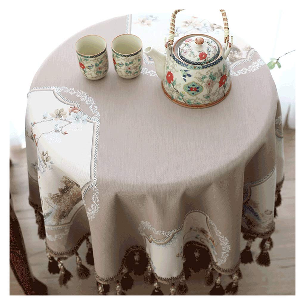 Nappe de table ronde européenne de 200 cm pour protéger et embellir vos meubles